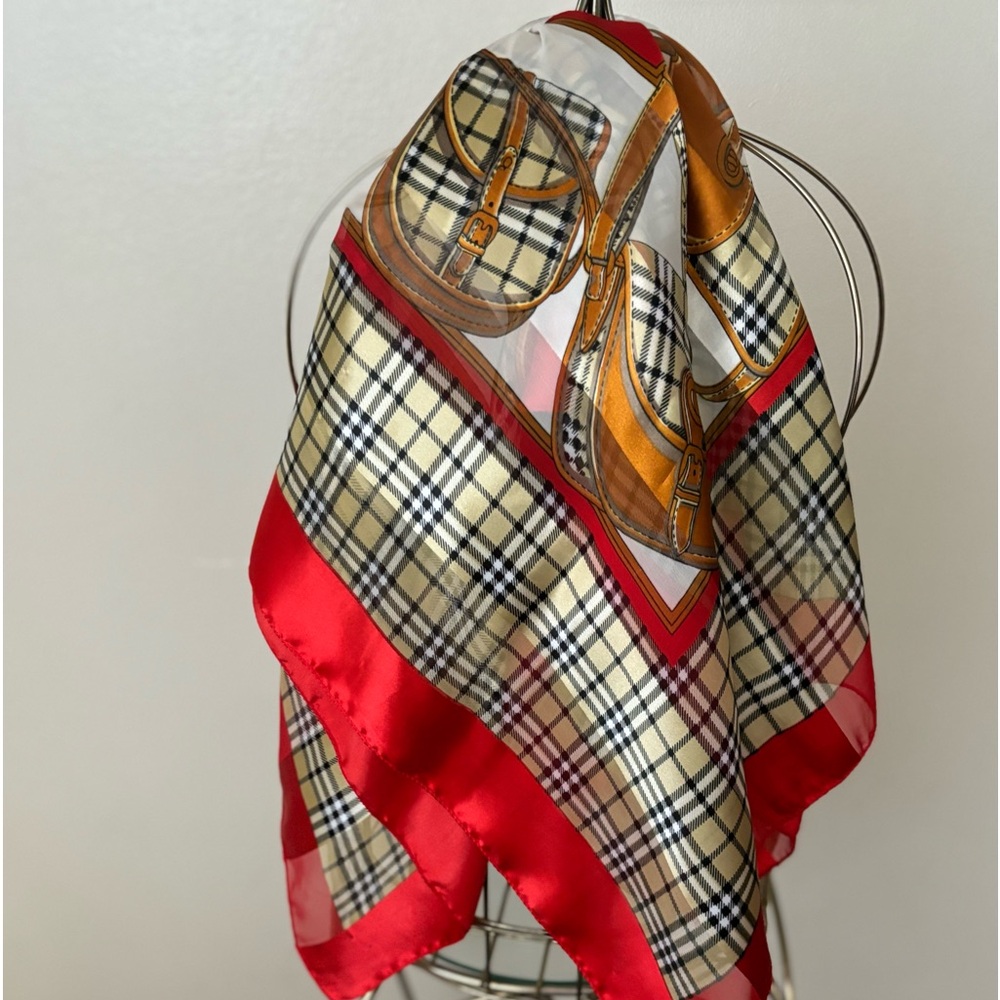 Fashion Scarves Red multicolor plaid.